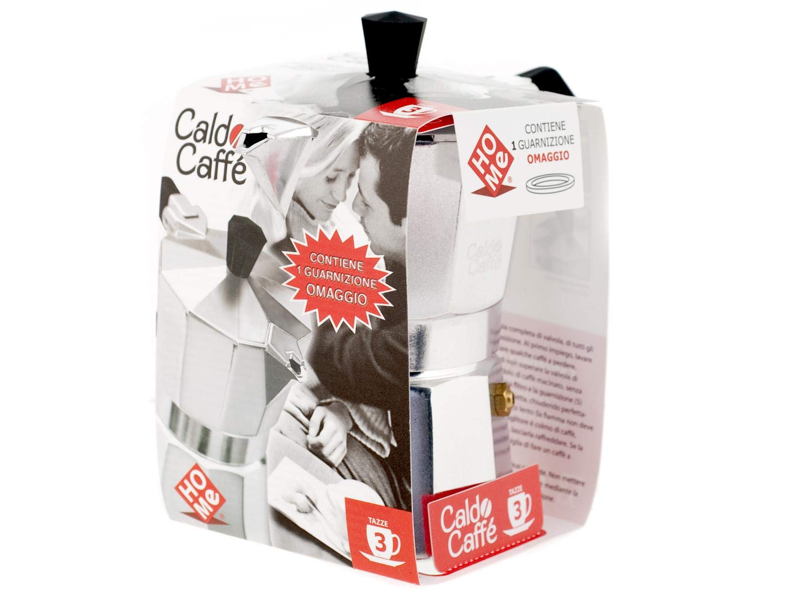 Home Hot Coffee, Moka Espresso Coffee Maker, Aluminum, Grey, 15 x 8,5 x 15,5 cm
