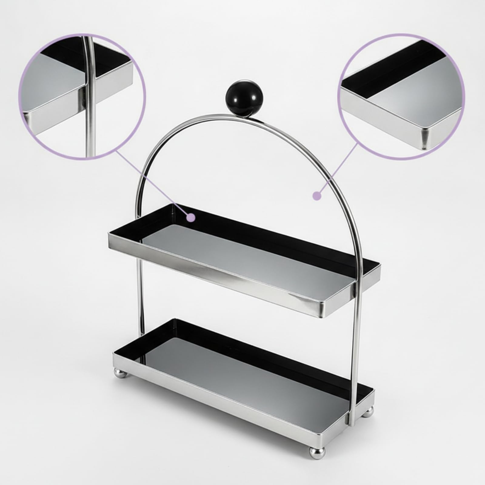 Organisateur Cosmétiques sur Pied Organisateur Maquillage Gran Capacité Étagère Comptoir pour Coiffeuse, Noir