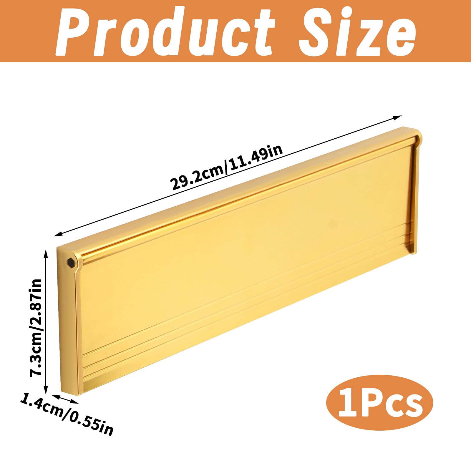 1 Set Letter Box Flap, 11.5 in Gold Letter Box Wirh 4 Pcs Nail, Letter Box Cover,Suitable for Wooden Doors Rigid PVC Doors - Image 2