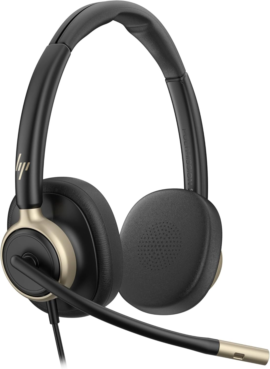 POLY HP Mission 820 Auricular USB-C Estéreo con Cancelación Activa de Ruido (ANC), Aíslate del Ruido y Concéntrate, Micrófono con cancelación de Ruido con IA, PC y Mac