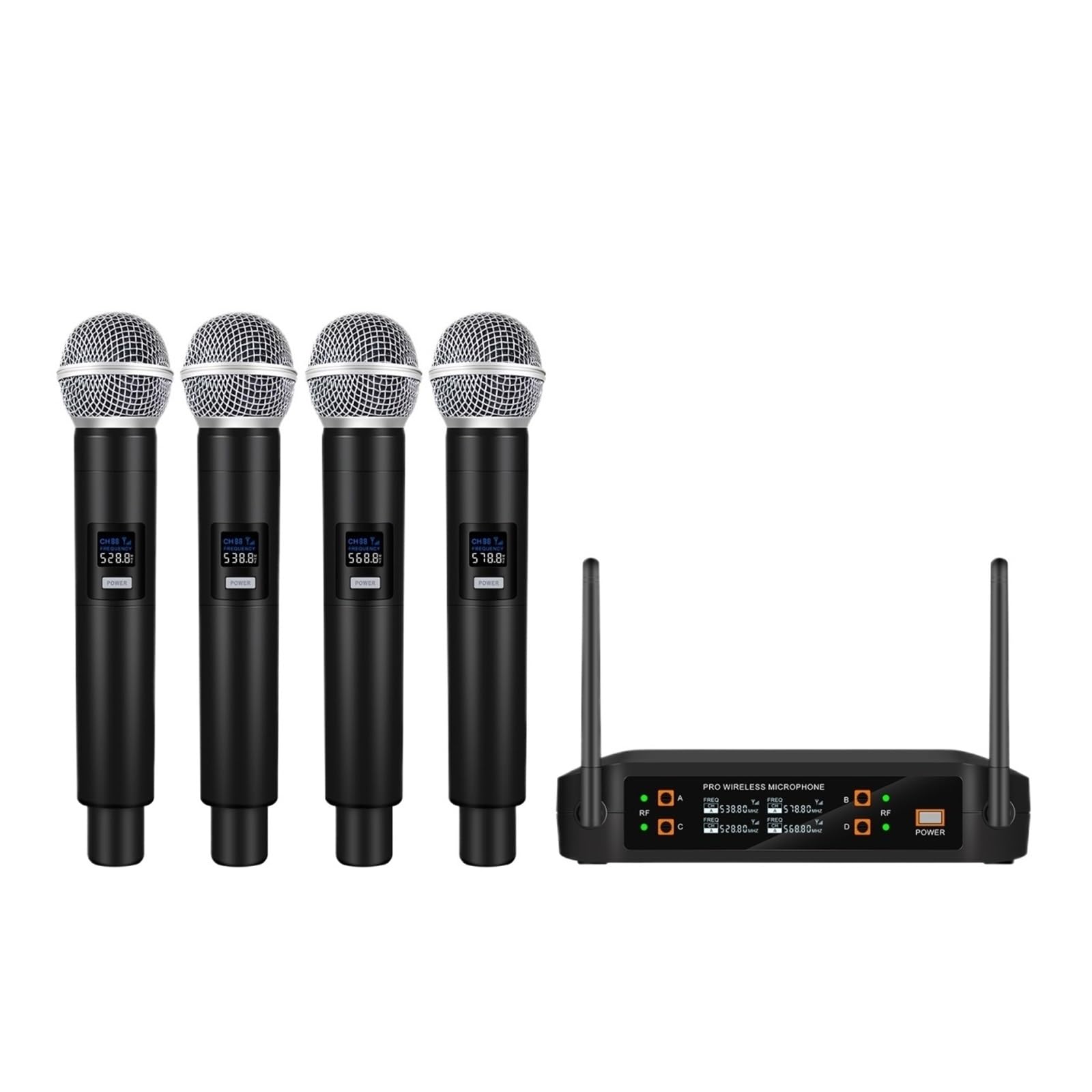 Bezprzewodowy Mikrofon, Profesjonalny 4-kanałowy Przenośny System Karaoke Do Karaoke W Domu, Na Spotkania, Imprezy, Do Kościoła, Dla DJ-ów, Na Wesela I Do Domu