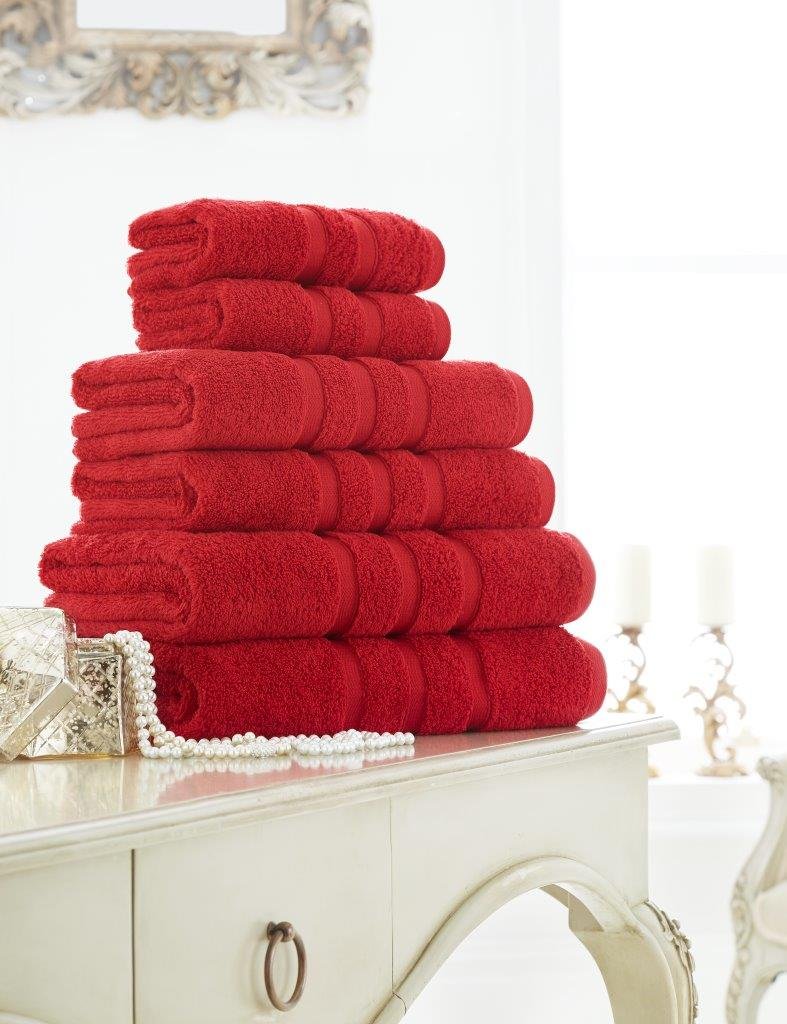 Gc Gaveno Cavailia Red Gaveno Cavailia 100% Cotton Supreme Zero Twist 600 Gsm Hand Towel Pack Of 4-, X 4