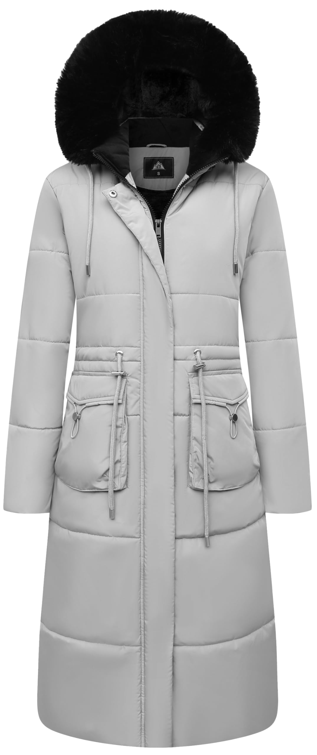 MOERDENGWomen's Long Winter Puffer Coat Waterproof Warm Maxi Down Jacket Faux Fur Removable Hood Parka