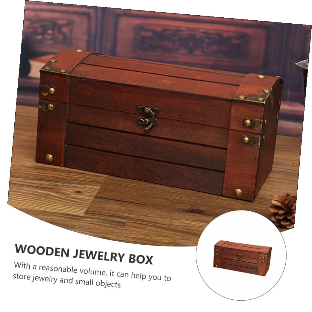Antike Holzkiste mit Vintage Design Dekorative Aufbewahrungskiste für Schmuck und Fotografie als Stilvolles Requisit