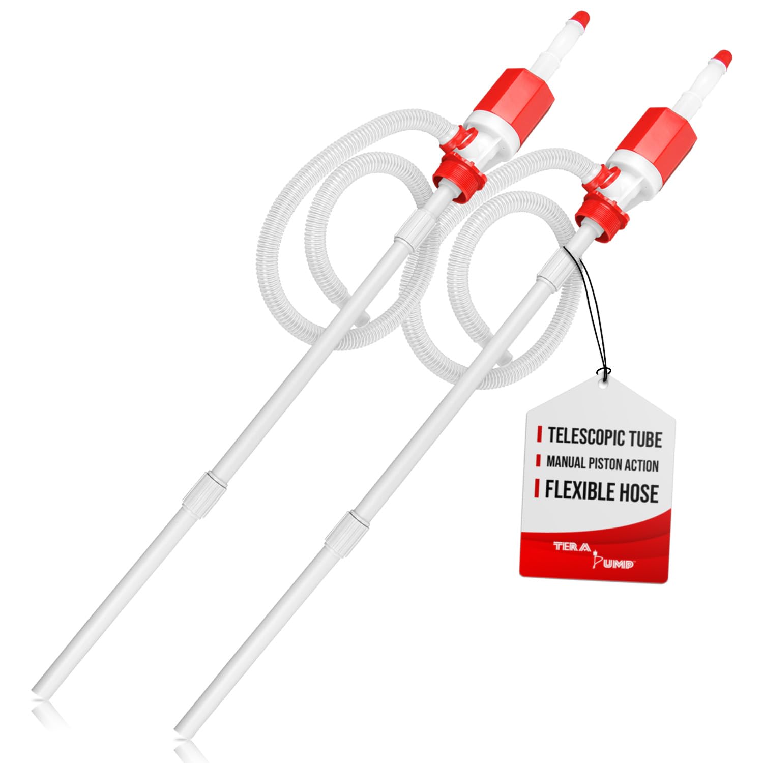 [2PK] 55 Gallon Drum Pump with Segmented Suction Tube for Drinking Water, Corrosives, Detergents, Mild Acids, Gas, Diesel, Liquid Waxes & more