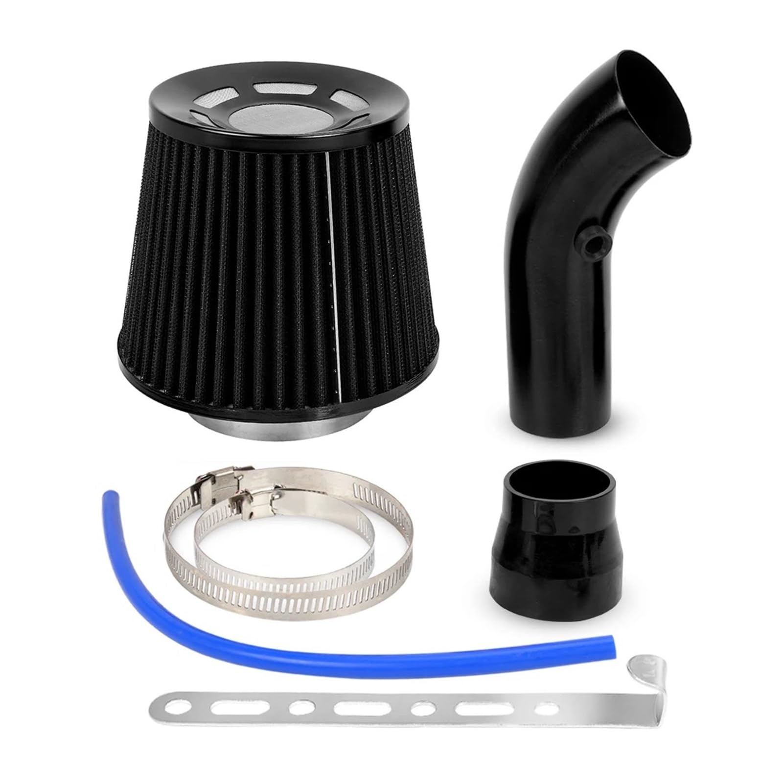 Entrada Aire Kit De Tubo Inducción Turbo Con Admisión En Frío, Filtro Aire 76mm Y 3 Pulgadas Cono Alto Flujo OFI095 Manguera Admisión(Rojo)