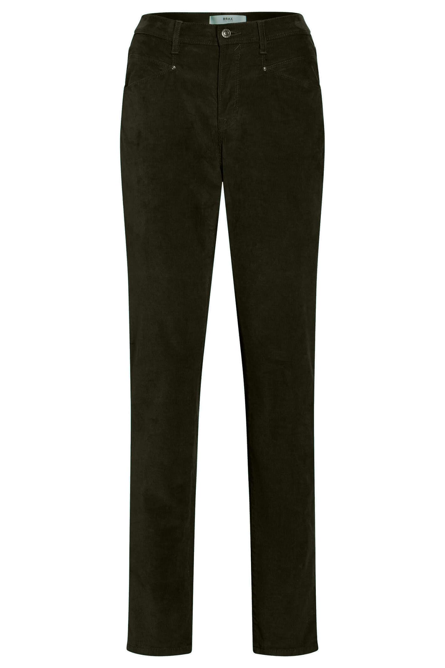 BRAX Women's Style Mary New Corduroy Pants, Olive, 36W x 32L