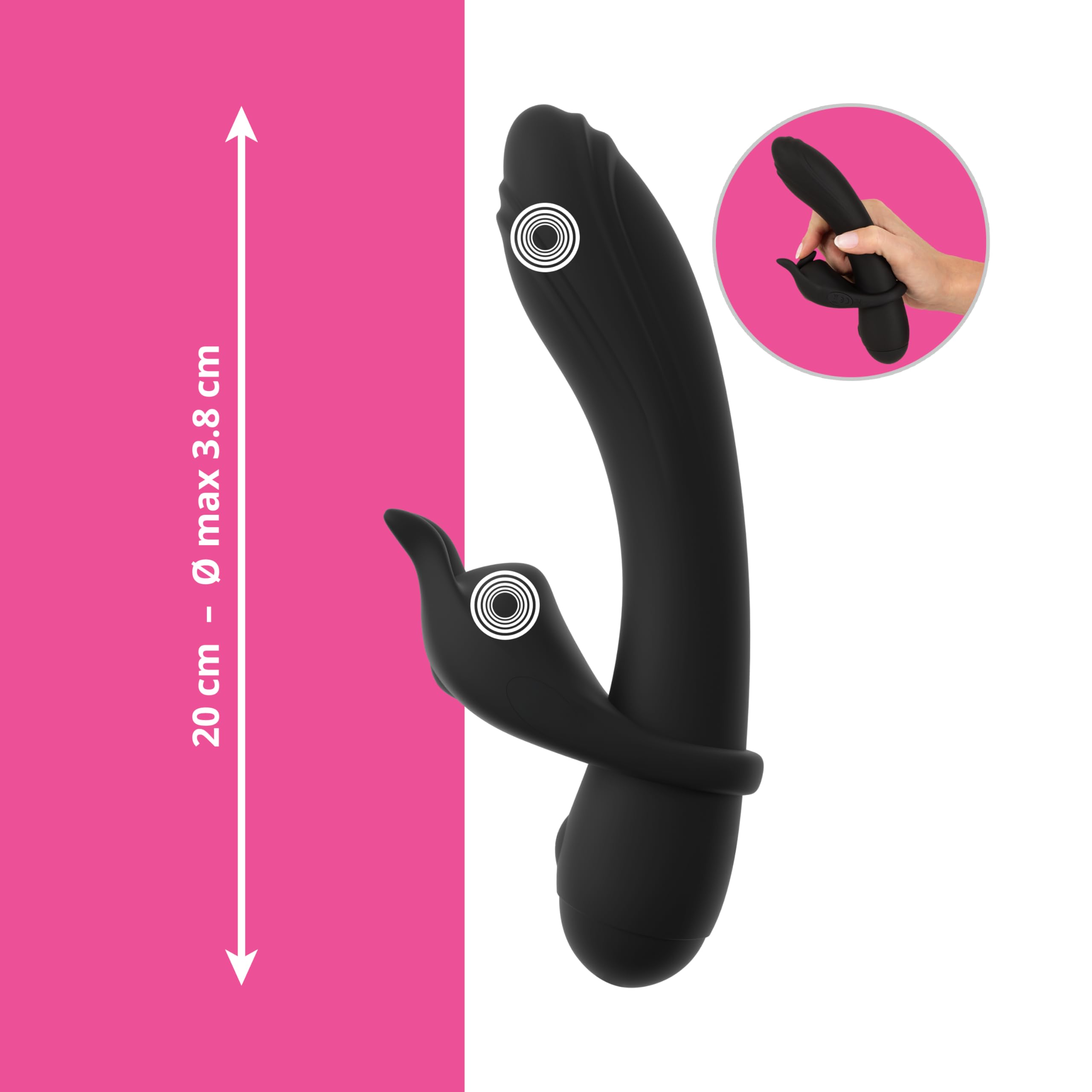 You2Toys Vibratore Duo 3 in 1 con vibratore rimovibile Anello per il pene Vibrazione coniglio coppia giocattolo in silicone impermeabile ricaricabile USB 7 modalità vibratore + anello G-Zone clitoride