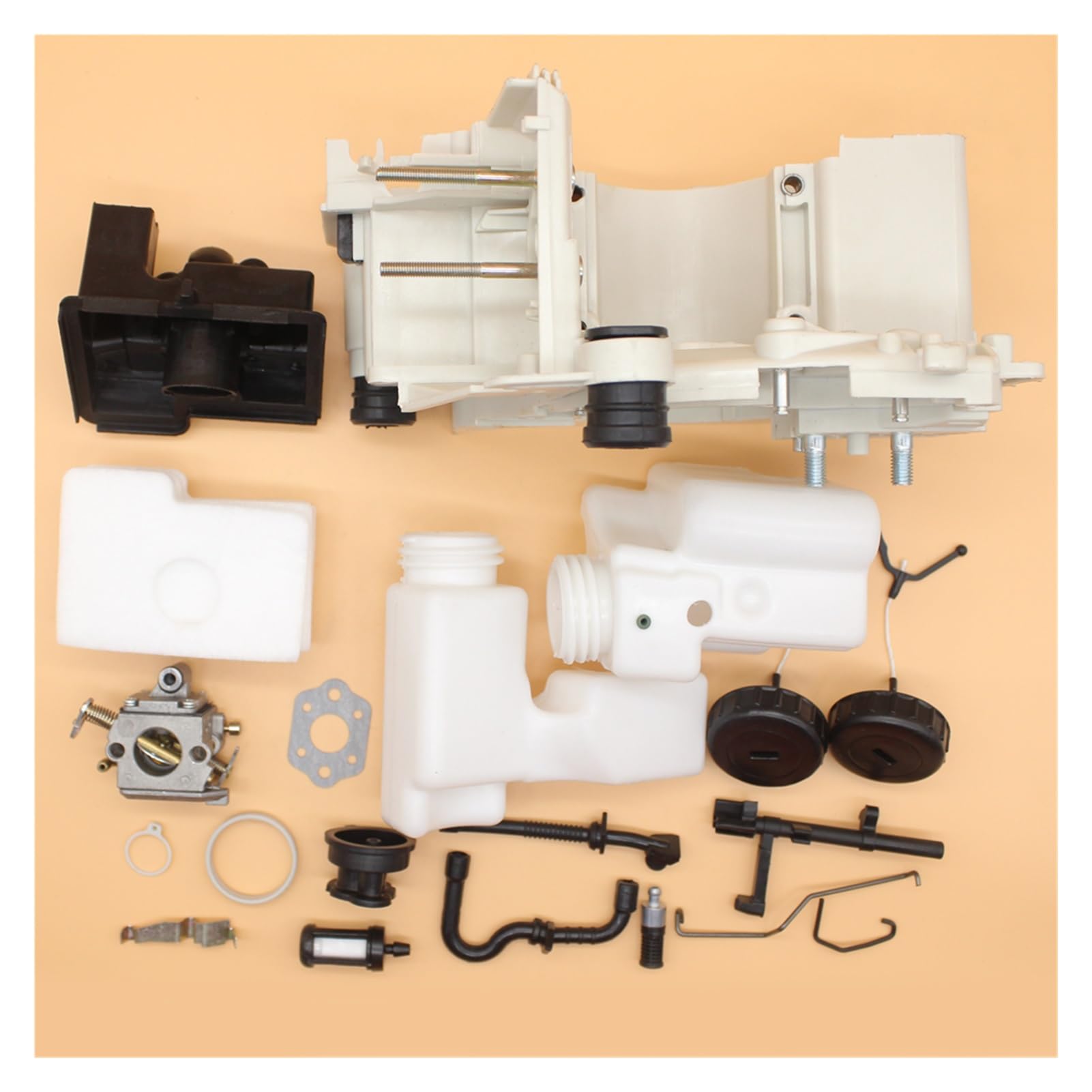 1 Juego de carcasa motor cárter, filtro aire for carburador, Kit tanque combustible y aceite for STIHL MS180 MS170 018 017, piezas plástico for motosierra gasolina