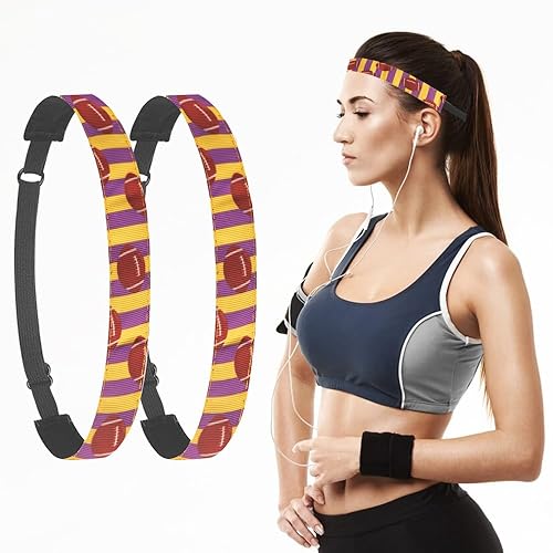 2 diademas de fútbol para mujer, ajustables, antideslizantes, elásticas, elásticas, con rayas rojas y blancas, lindas diademas deportivas elásticas,