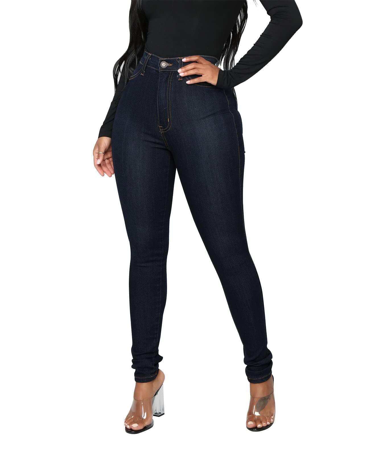 BISUAL Womens High Waisted Butt Lifting Jeans Distressed Stretch Skinny Sexy Colombian Jeans for Women