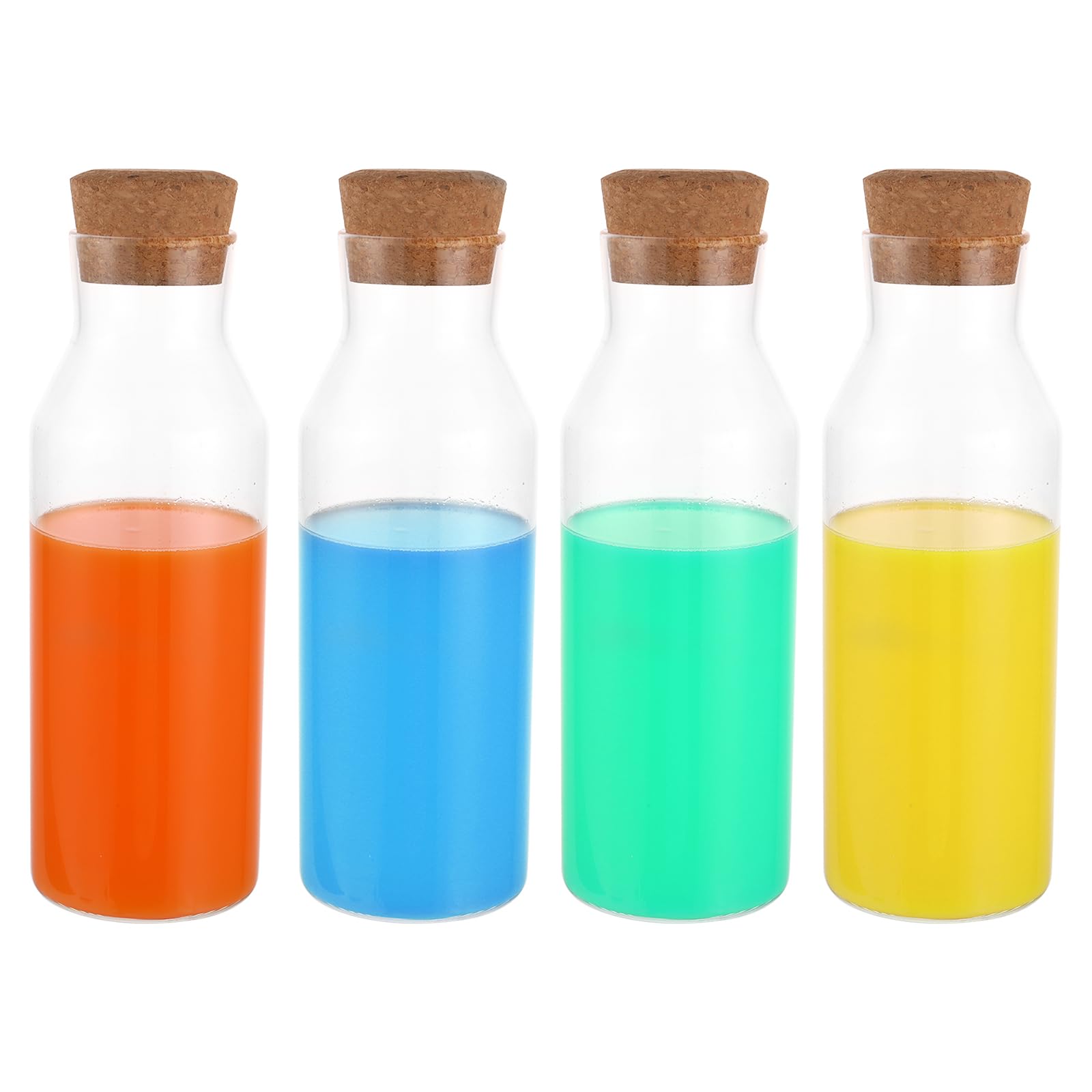 Lot de 4 distributeurs de lessive en verre avec couvercle hermétique de 1200 ml - Pour dosettes de lessive liquide
