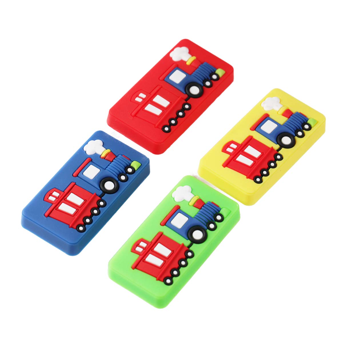 4pcs/Set Cartoon PVC Soft Material Train Shape Cabinet knobs and Handles for Children's Furniture Drawer Handles