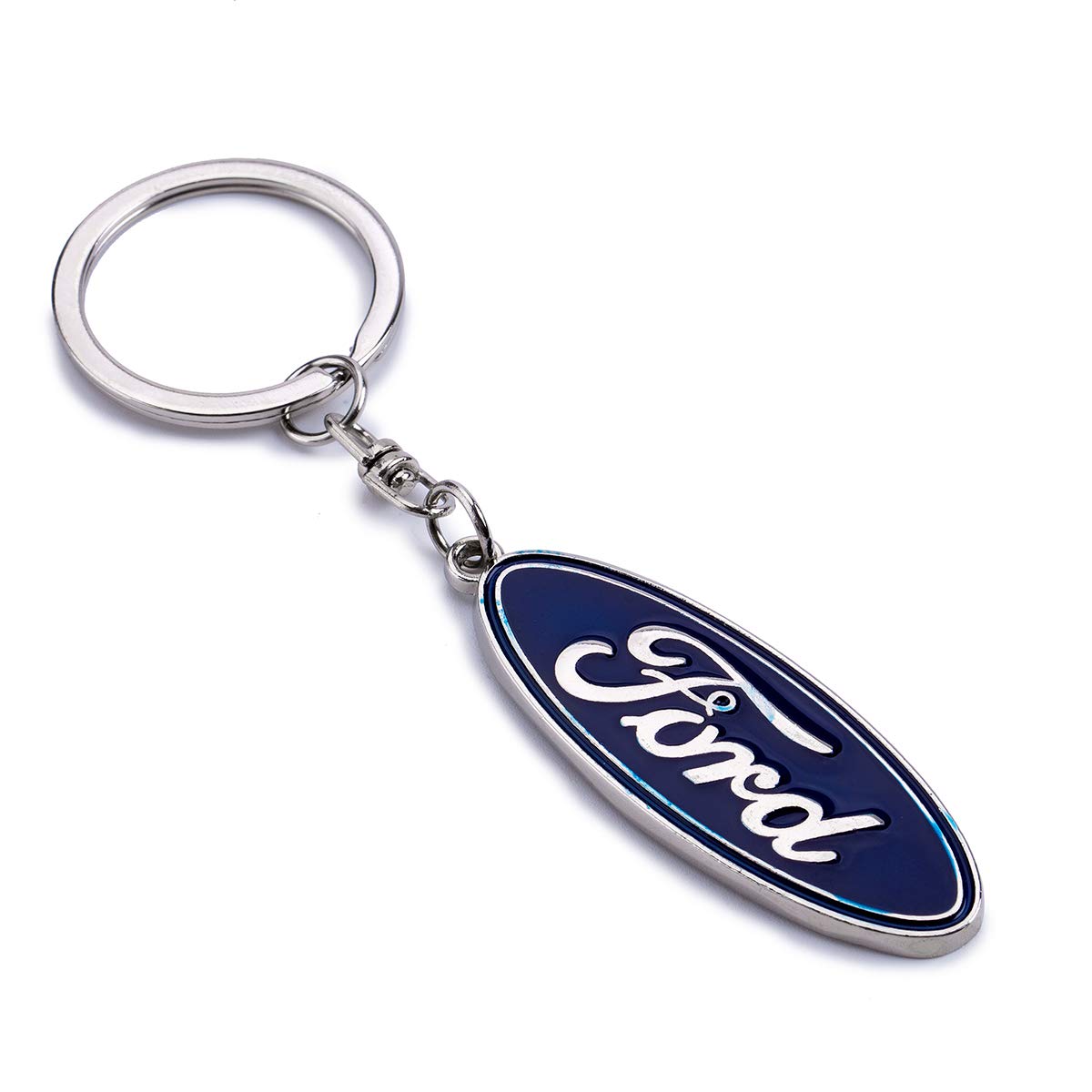 ACGOING Metal Keychain Keyrings - 3D Chrome Premium Metal Key Chains Key Rings Wtih Car Logo Best for Gifts (Ford)