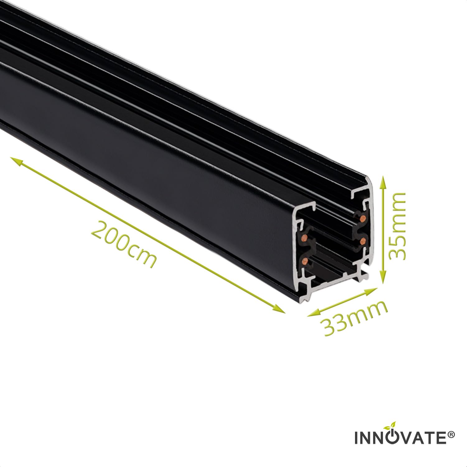 INNOVATE Binario Faretti soffitto orientabili 2M Trifase 3 Fasi [2000 x 36 x 33 mm] Illuminazione per interni I Binario LED soffitto I Portalampada GU10 Erco, Eutrac, Nordic Aluminum, Zumtobel