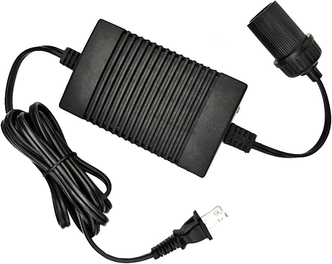 Koolatron 110 Volt AC to 12 Volt DC Power Adapter w/Circuit Breaker 12V 5A DC Power Converter Black 6 Ft (1.8 m) Cord for Portable Devices Compressor Car Fridge and More