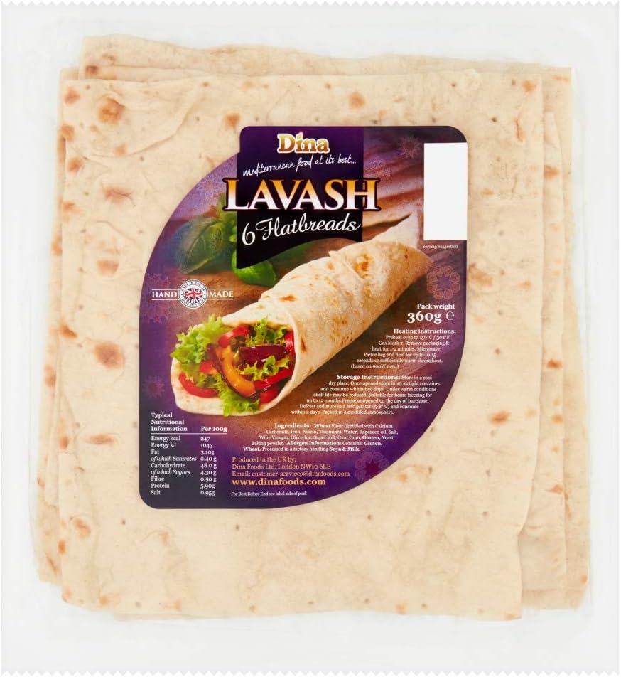 Dina Lavash 6 Flatbreads, 360g