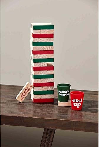 Miniatura 3 de Mud Pie Juego de beber Navidad Bloque de madera, rojo