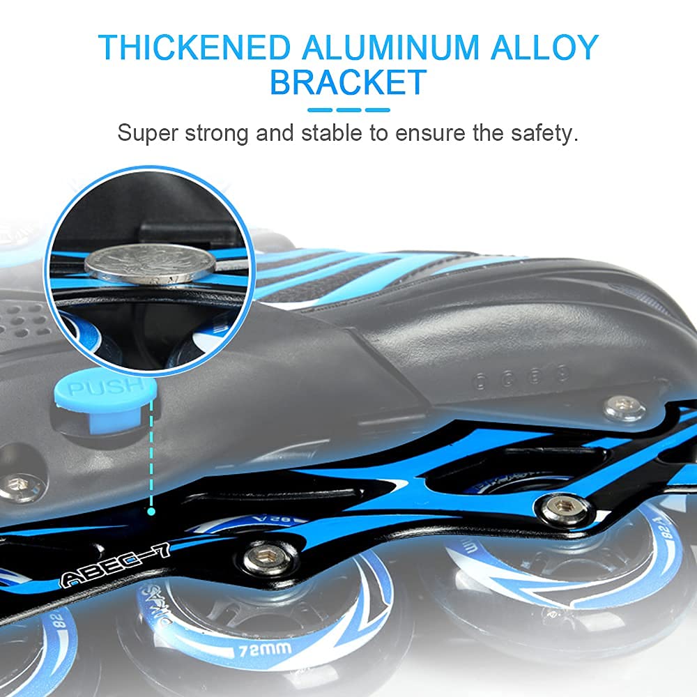 LIXADA Rollers Enfants pour Enfant avec Roues Lumineuses Rollers en Ligne Patins à Roues Alignées Respirant Confortable Ajustable pour Filles et Garçons Noir/Bleu/Rose/Rouge Taille 28-41
