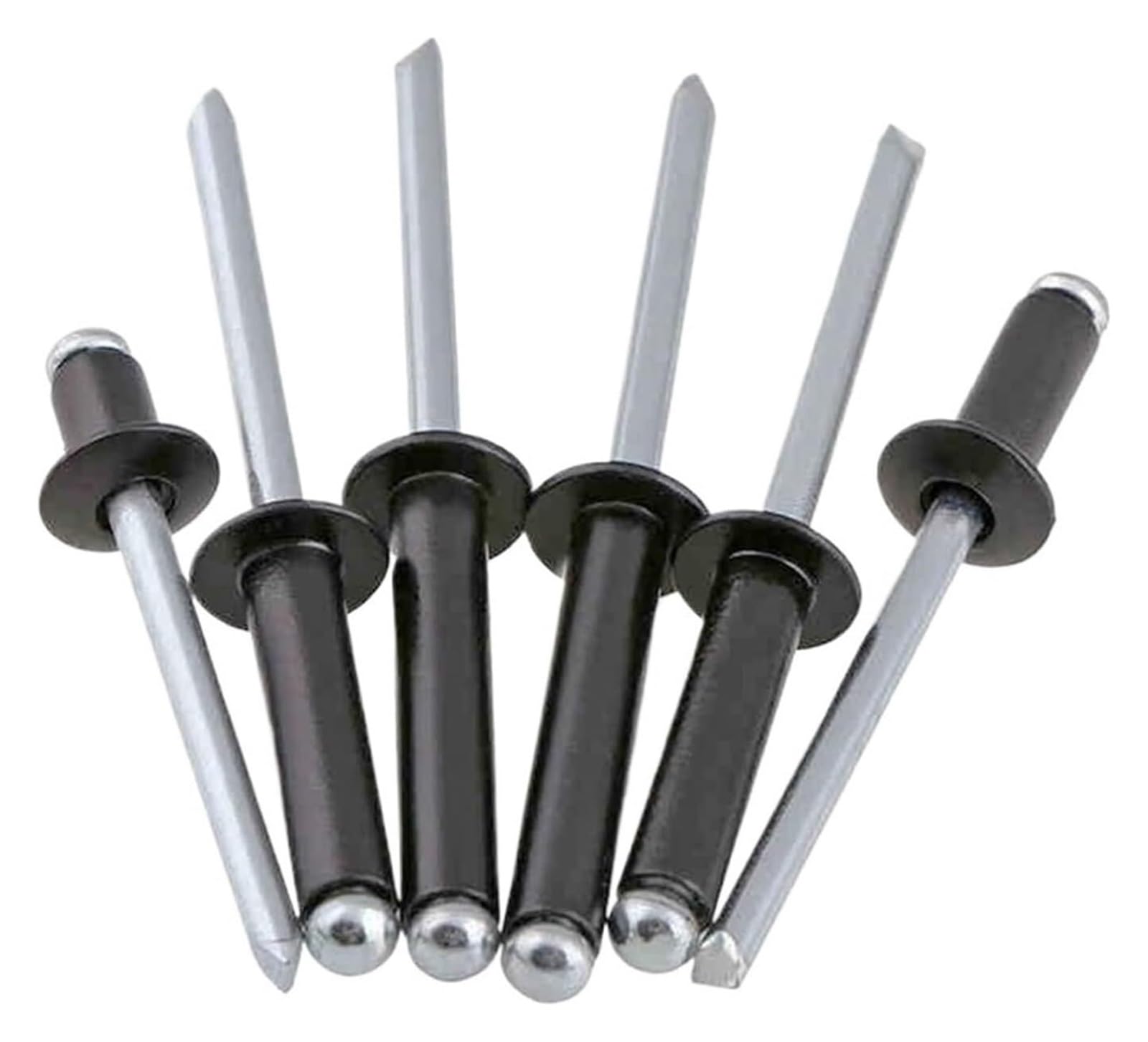 Rvets M2.4 M2.8 M3 M3.2 M4 M5 M6 Galvanoplastie Aluminium Noir Tête Ronde Rivet Tirer Ancre Tige en Acier Aveugle Mandrin Ancre D'échappement(10mm,M2.4 (100Pcs))