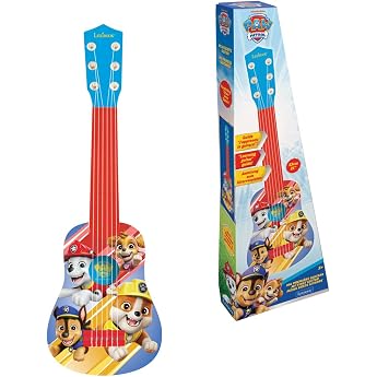 LEXIBOOK Paw Patrol Chase My first guitar, 6 nylon strings, 53 cm, guide included, Blue / Red, K200PA | 53 cm guitar, 6 nylon