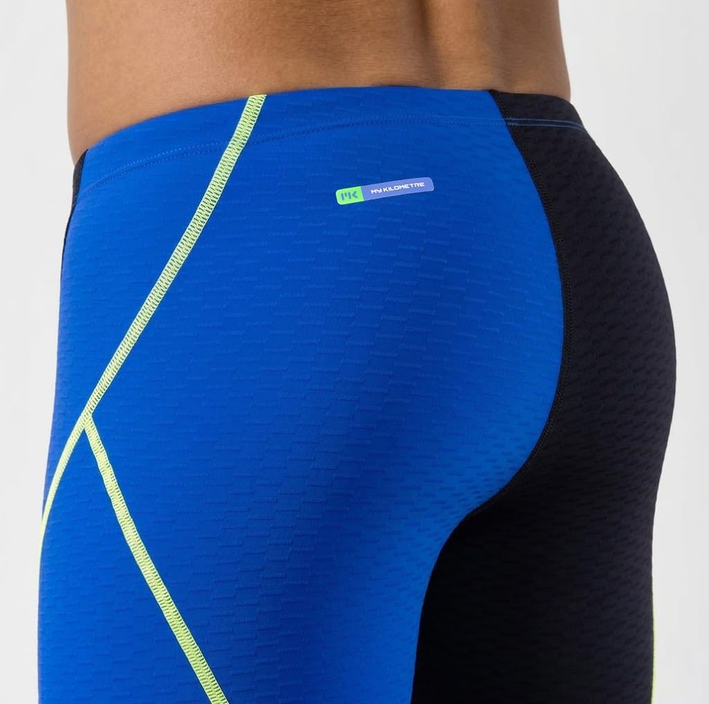 MY KILOMETRE Men’s Swim Jammer Hydrophobic Woven Fabric Compression Swimwear Chlorine Resistant for Training & Racing