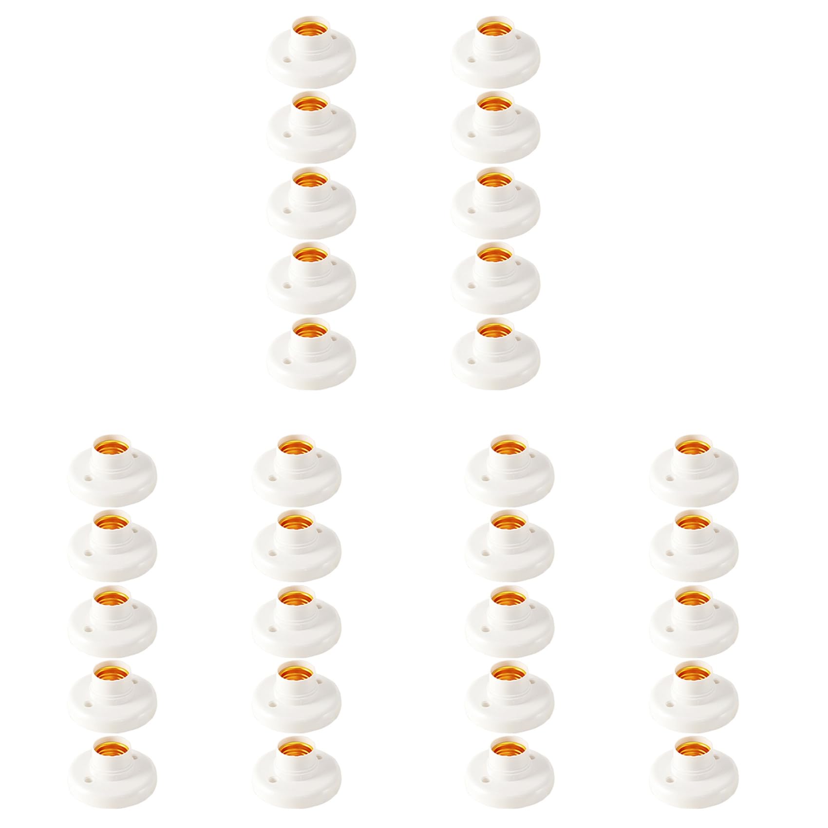 Hndhbfgrt 30Pcs E27 Plastic Lamp Holder Round Lamp Holder Bulb Socket Holder Adapter