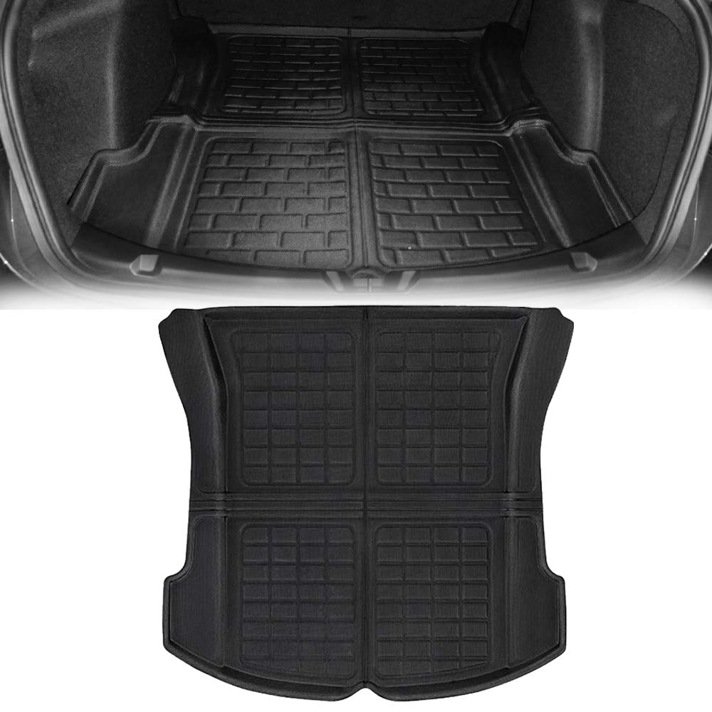 ROCCSTesla Model 3 Rear Trunk Mat TPR Cargo Liner, Waterproof Rear Cargo Tray Liner Storage Mat Trunk Protective Pads Mat for Tesla Model 3