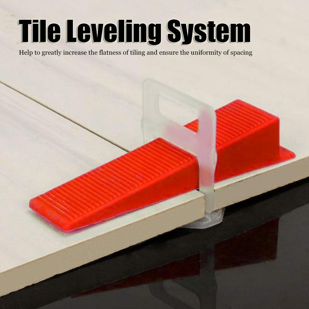 Sistema di livellamento per piastrelle, strumenti per sistema di livellamento per piastrelle in plastica da pavimento, 500 x clip + 200 x cunei + 1 x pinze