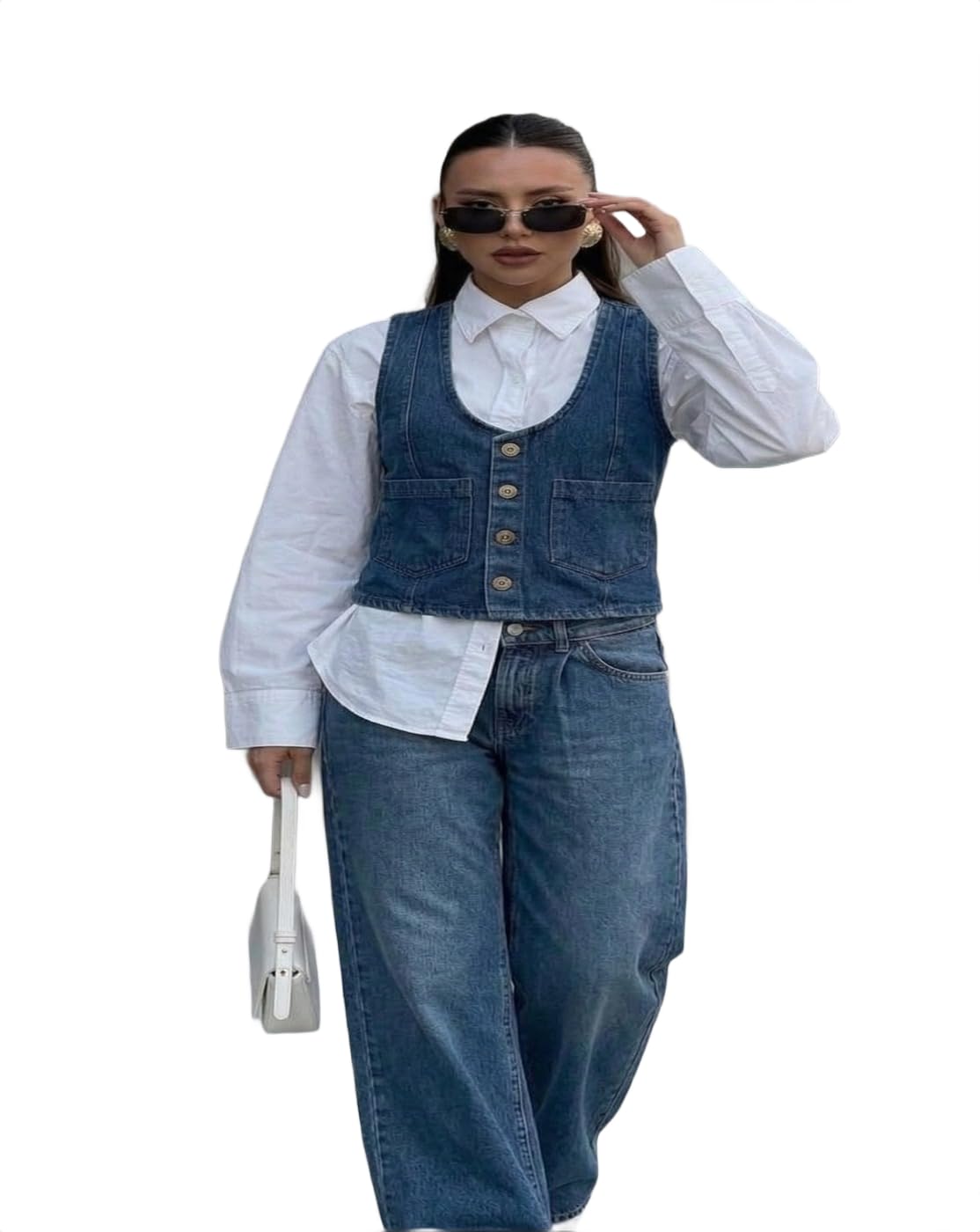 Women Waistcoat,Blue Denim Waistcoat 16-picture-17