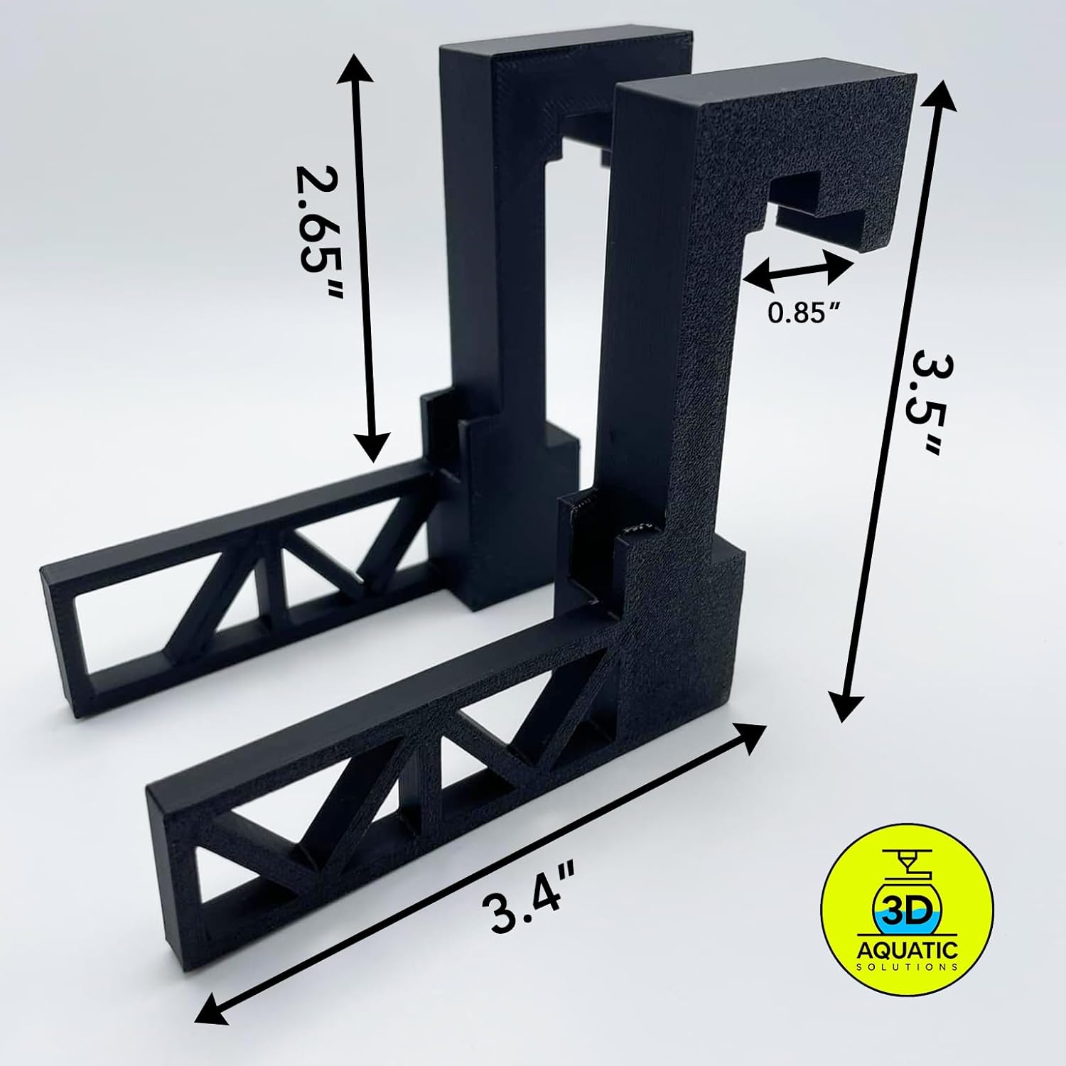 Inverted Betta Tank Holder Kit, 360-Degree Panoramic View for Betta Fish, Expands Swimming Space, Aquarium Inverted Holder, Made in Canada (Black, Large)