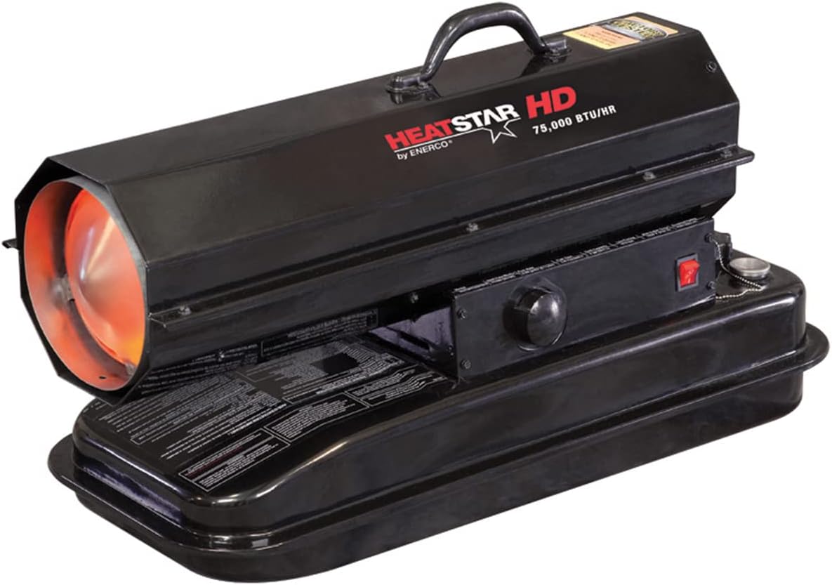 Heatstar By Enerco F170275 Forced Air Kerosene Heater with Thermostat HS75KT, 75K