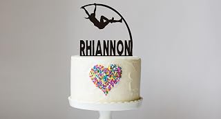 Female Pole Vaulting Cake Topper,Track and Field,Sports Party,Broad,Targeted Sports,Personlaized Keepsake Cake Insert for Wedding,Engagement,Birthday,Anniversary,Shower Party Favors.