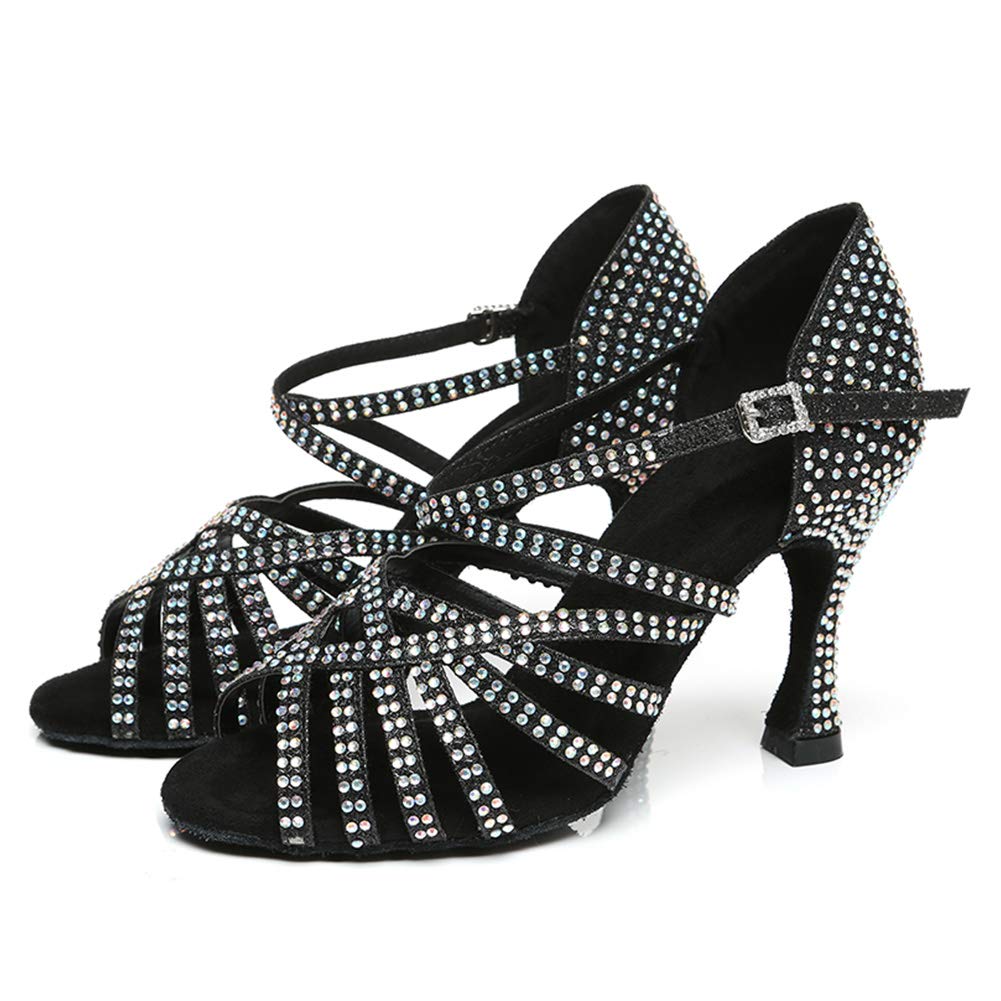 HRYOL Latino buty na studniówkę kobiety z rhinestone buty do tańca salsa i Bachata