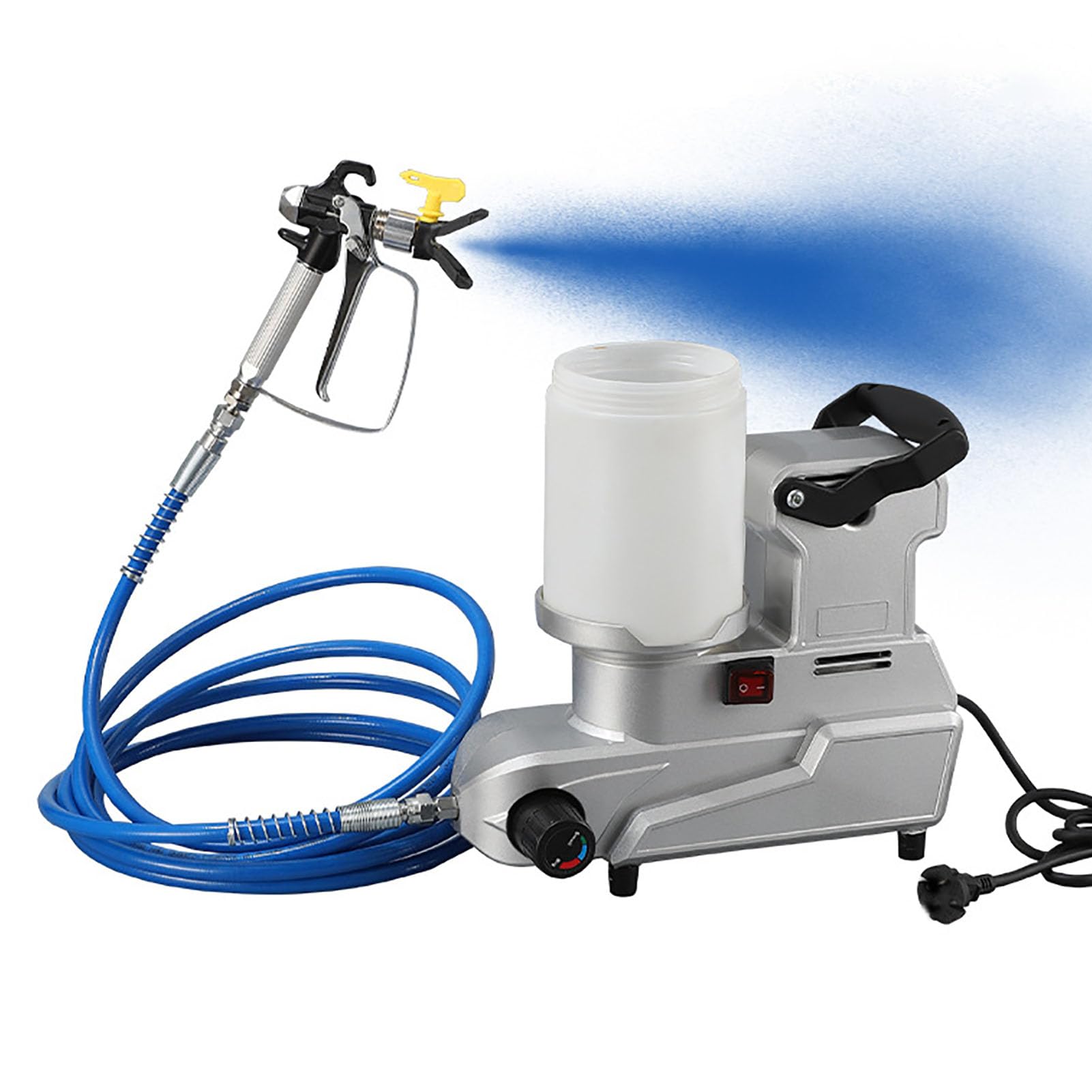 Eiwitany High-Pressure Airless Paint Sprayer, 1600W Wall Sprayer, Portable Design with Adjustable Speeds, 2L Capacity and 5m Hose