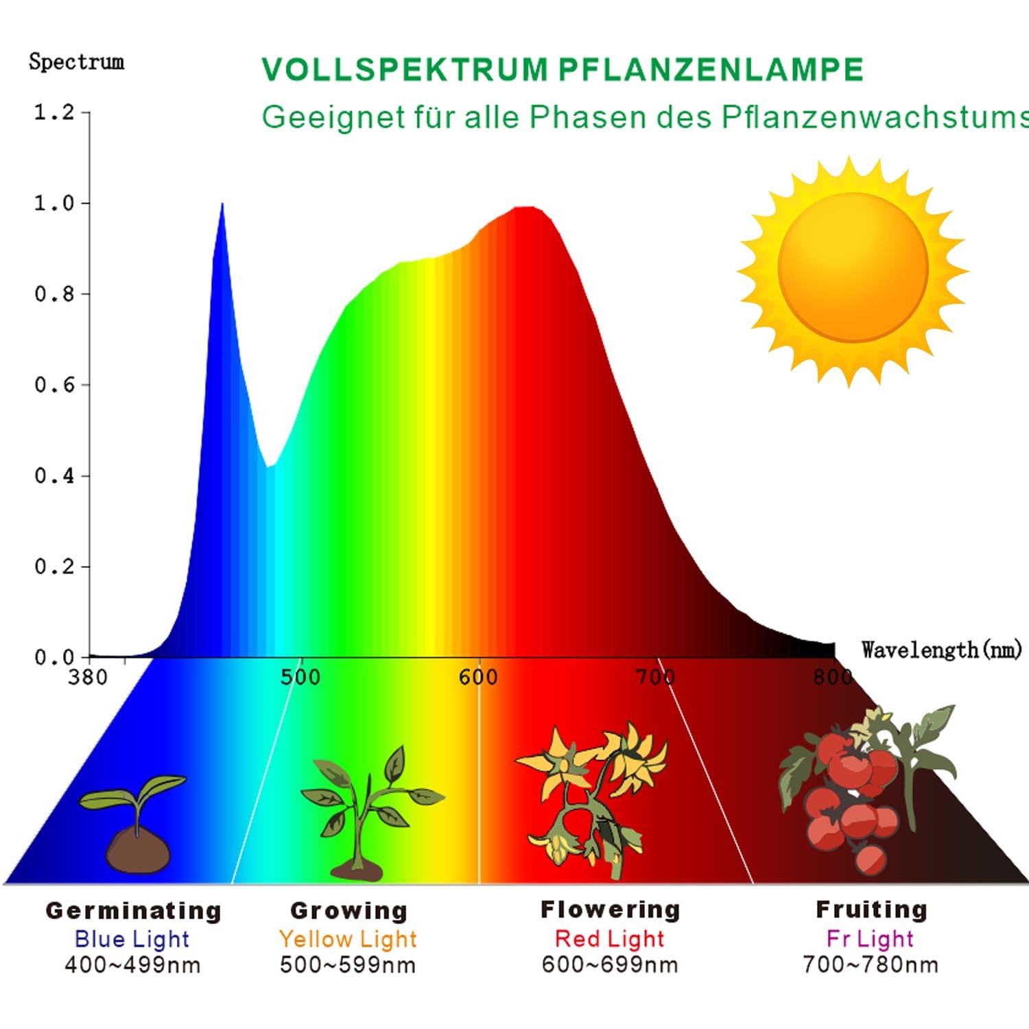 36W LED Pflanzenlampe Vollspektrum E27 Sockel für Zimmerpflanzen,LED Grow Light mit High PPFD Wachstumslampen für Gewächshaus,Garten, Blumen,Gemüse, Hydroponik,400W Äquivalent,4000K,Größe Ø12.0*15.3cm