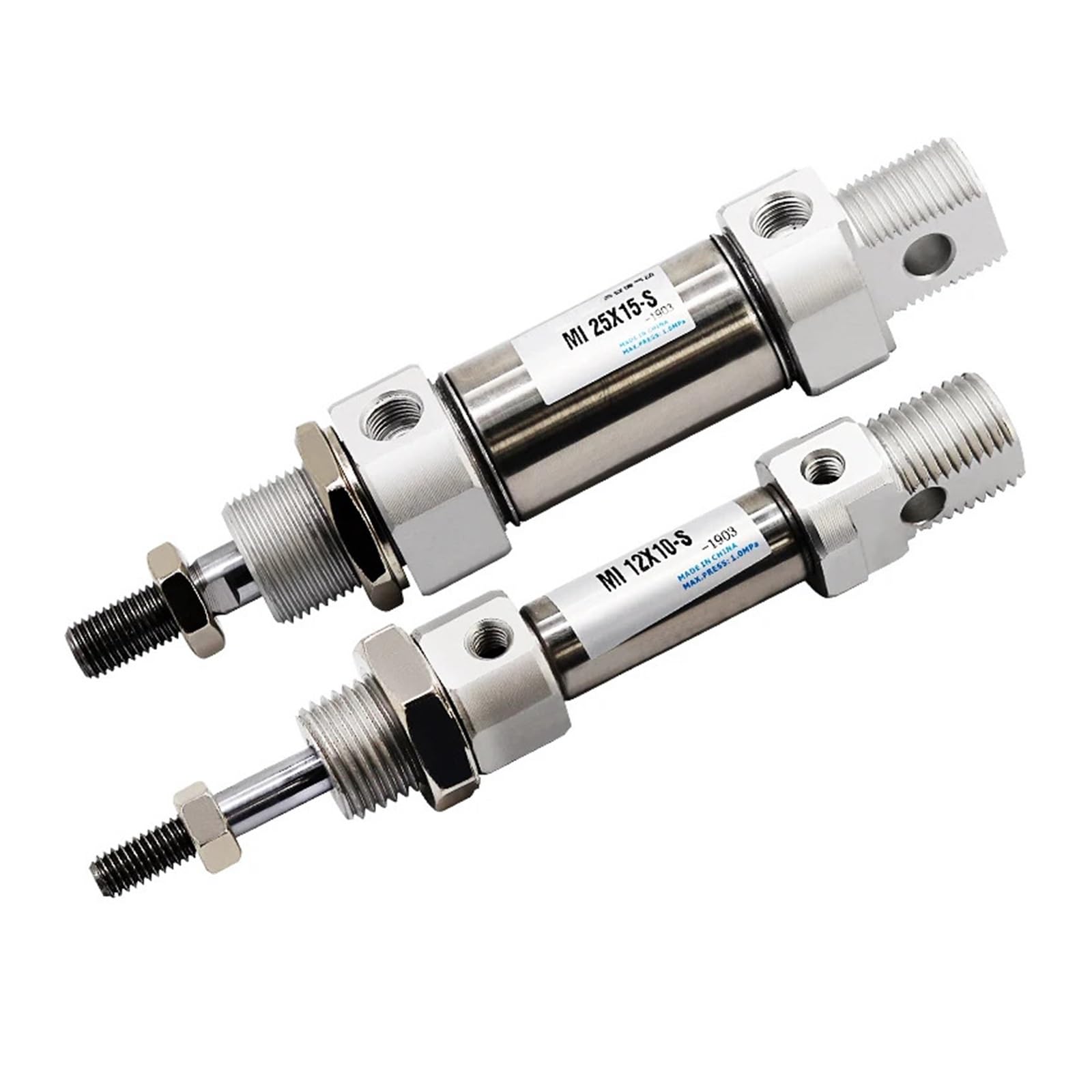 Cilindro neumático MI12X30 de alta resistencia en acero inoxidable duradero