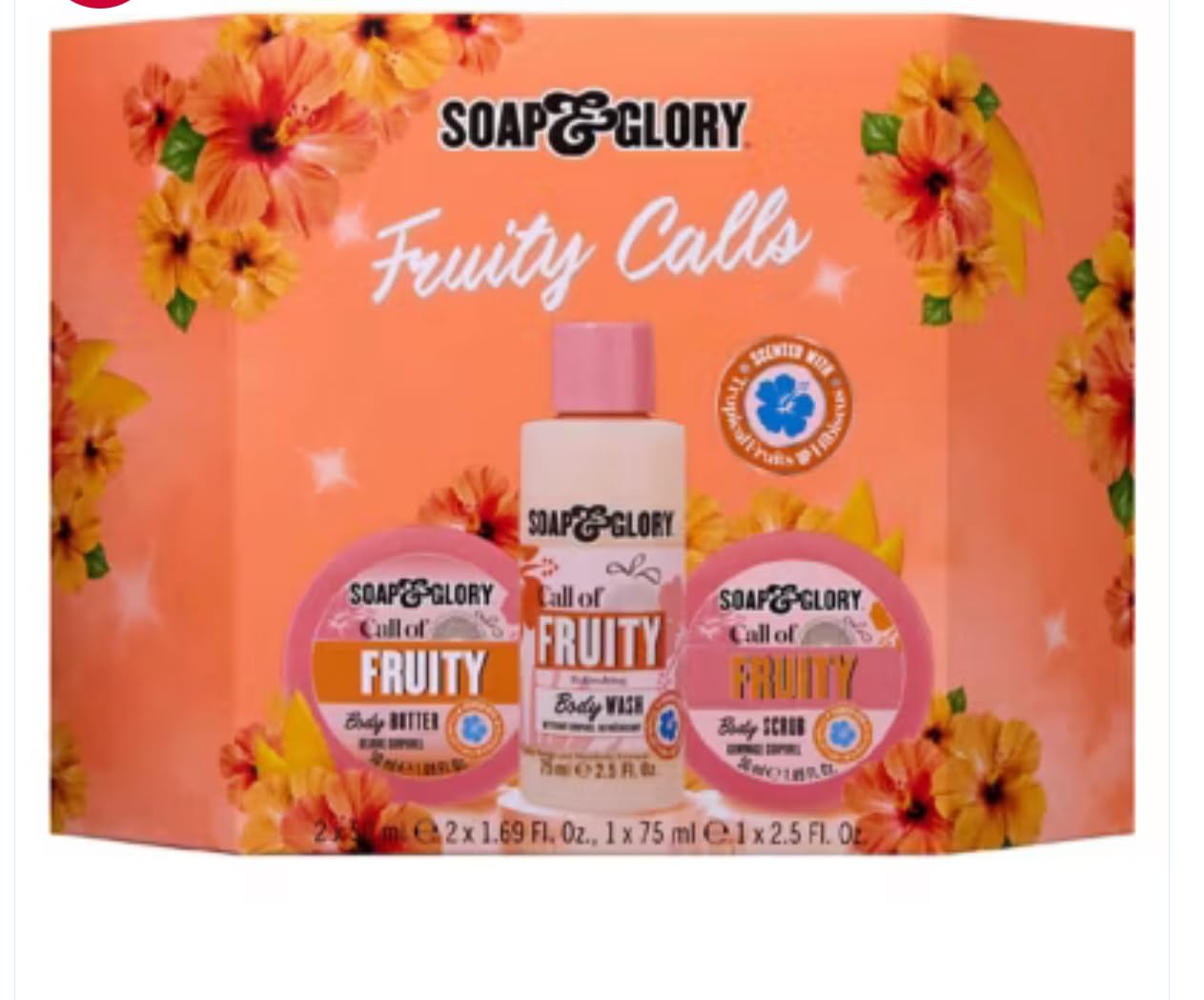 Call of Fruity Mini Gift Set for Body - Body Wash, Body Butter and Body Scrub, 175ml