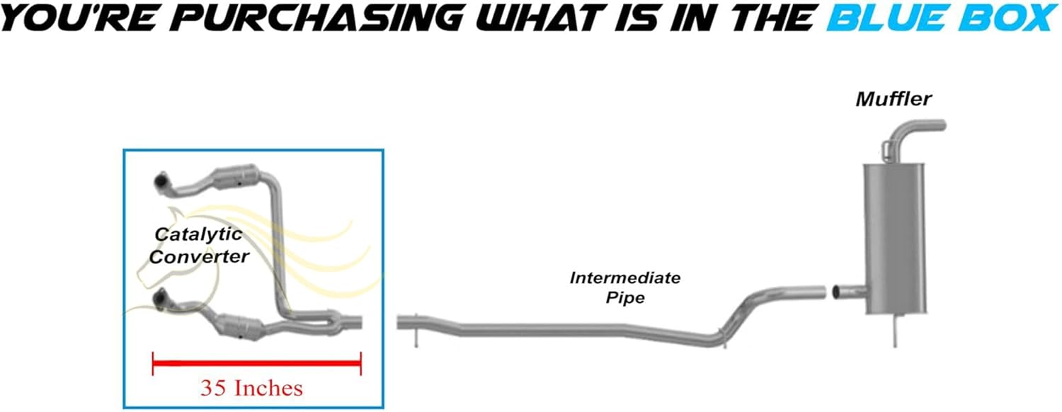 Exhaust Front Catalytic Compatible for 2007-2009 Jeep Wrangler 3.8L | EPA-Approved | Stainless Steel | Northeastern Exhaust | Free Clamps Included | Automotive Replacement Part | Direct-Fit