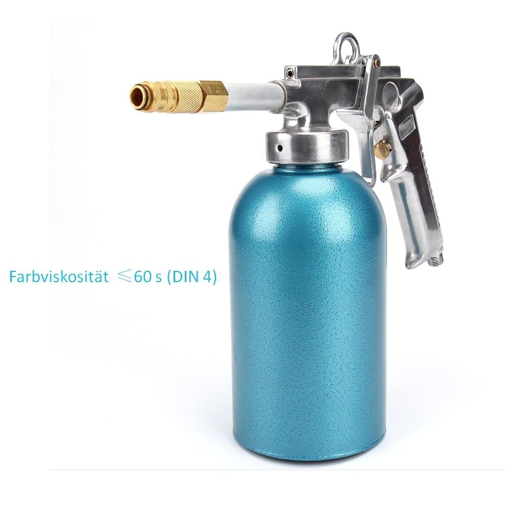 Pistolet à pression - Réservoir de 1100 ml - 4-5 bar - Pistolet à air comprimé - Tuyau - Buse à crochet - Buse ronde