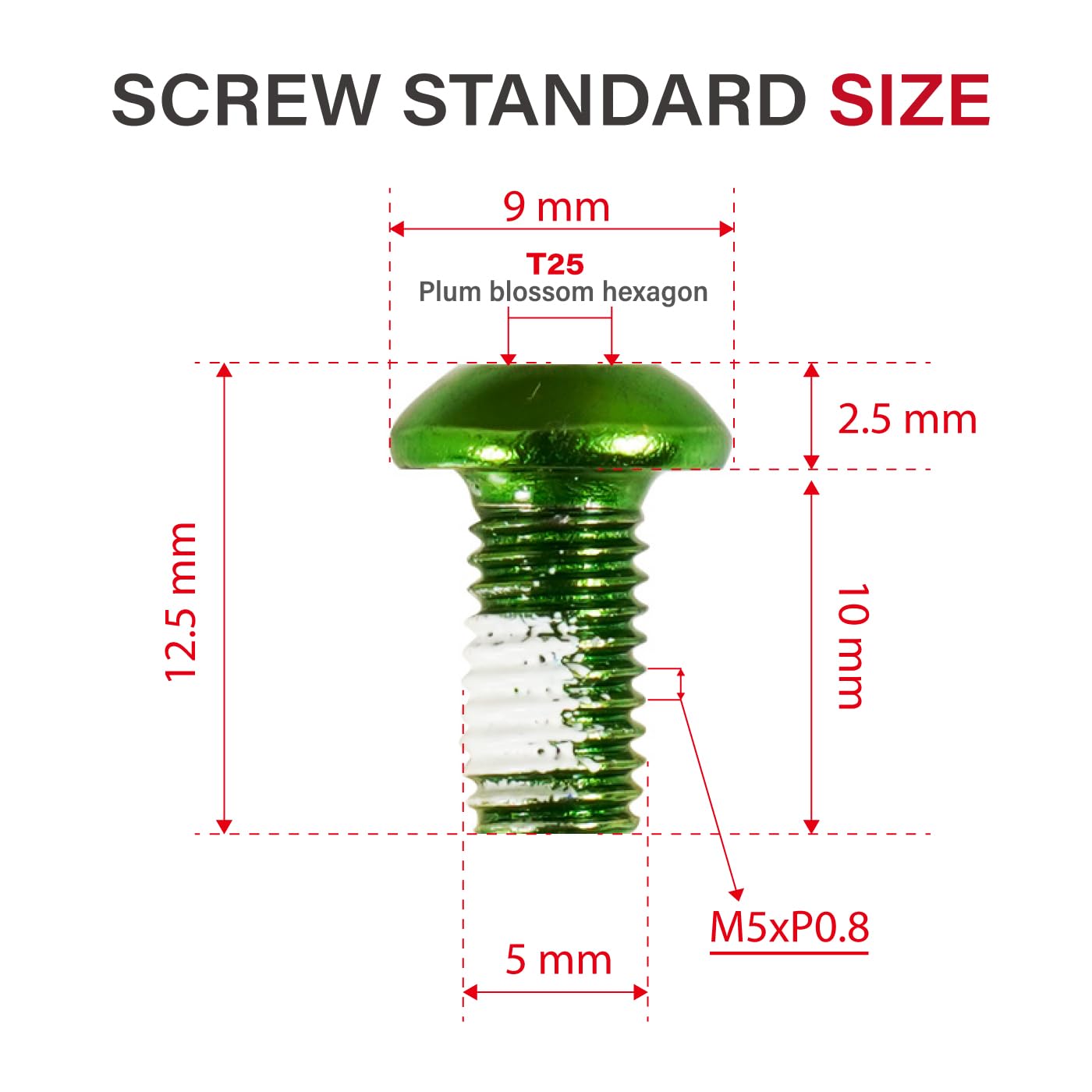 CNCLOL MTB Disc Rotor Bolts,M5x10mm Brake Rotor Screws,12Pcs Steel Rotor Bolts for Bike(red/blue/orange/green/Black/gold) - Image 2