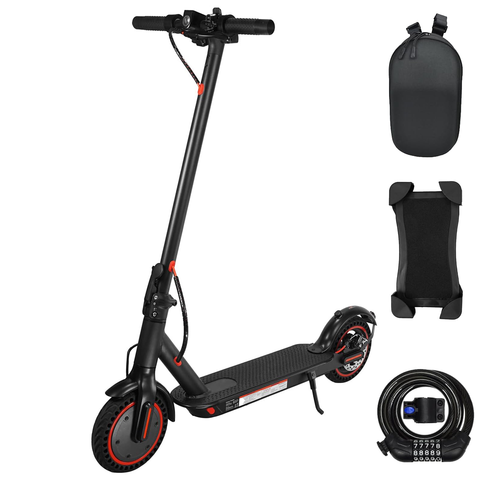 Electric Scooter for Adults 350W, Battery 36V/10.4Ah, Autonomy 30km, Maximum Speed 25km/h, Solid Wheels 8.5", 3 Speed Modes, Double Brake, App Compatible, Maximum Load 120 kg