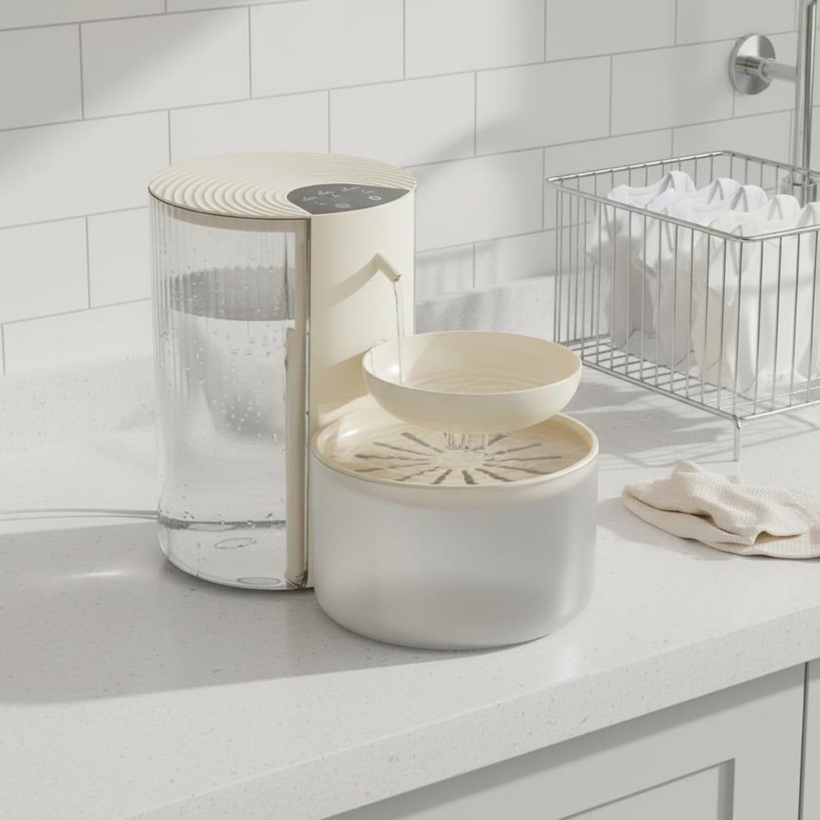 Baoblaze Dispensador Automático de Agua para Gato Fuente Depósito con de Doble Cámara y Circulación Inclinada Material AS Acero Capacidad 3L Apto para Hogar, Color to 6, Fuente De Agua Inclinada