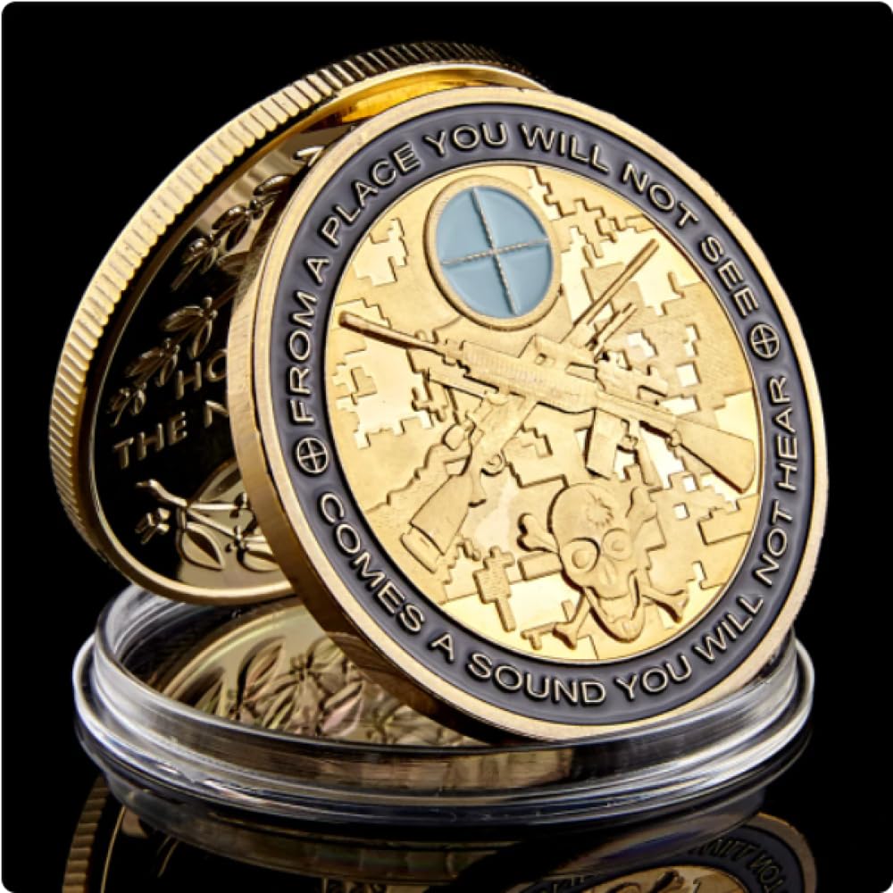 REZAJDUIE Commemorative Coin Usa Skull Sniper Police Military Army Die Tired Usa Challenge Coins Collectible Gift