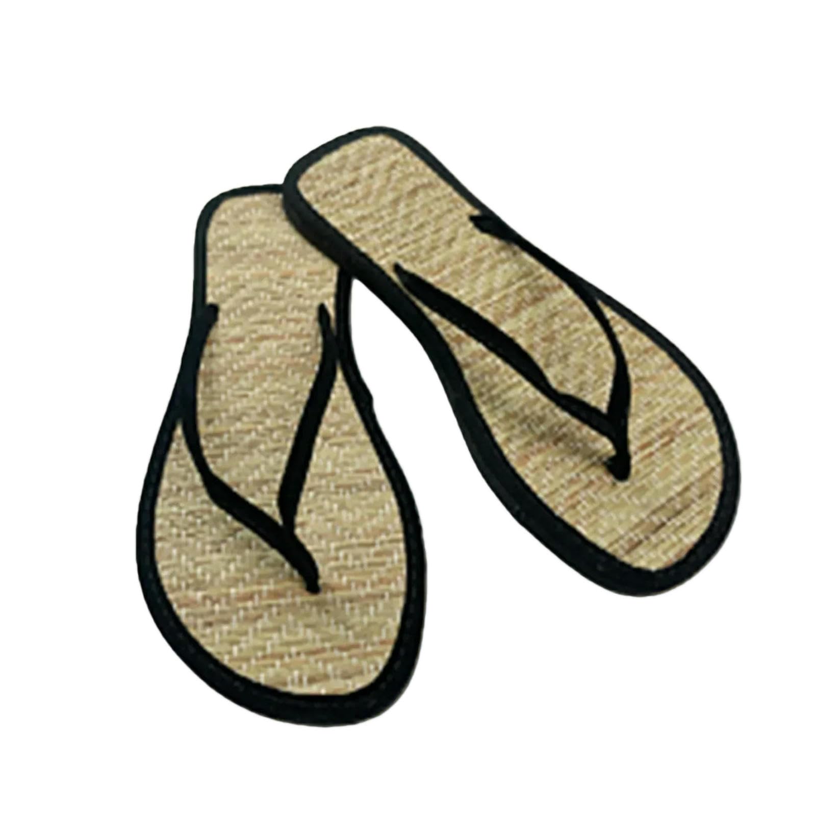 Gyios Women's Black Summer Slippers Flat Flip-Flops Comfortable Non-Slip Sandals Bamboo Flip Flop Home Bathroom Fashion Slippers-37