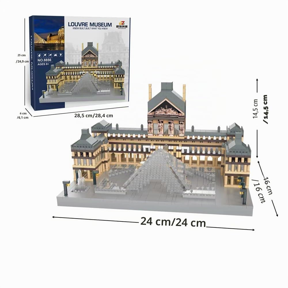 Louvre Micro Mini Bloques de Construcción Arquitectura Juguetes Conjuntos de Montaje Construcción Adulto Desata Tu Amor por El Louvre