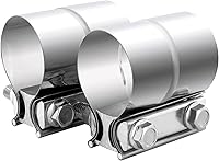 Vista 1 de Abrazadera de escape de 2.0 pulgadas, manga de abrazadera de banda de junta de 2 pulgadas, abrazadera de acoplamiento de acero inoxidable (2 piezas)