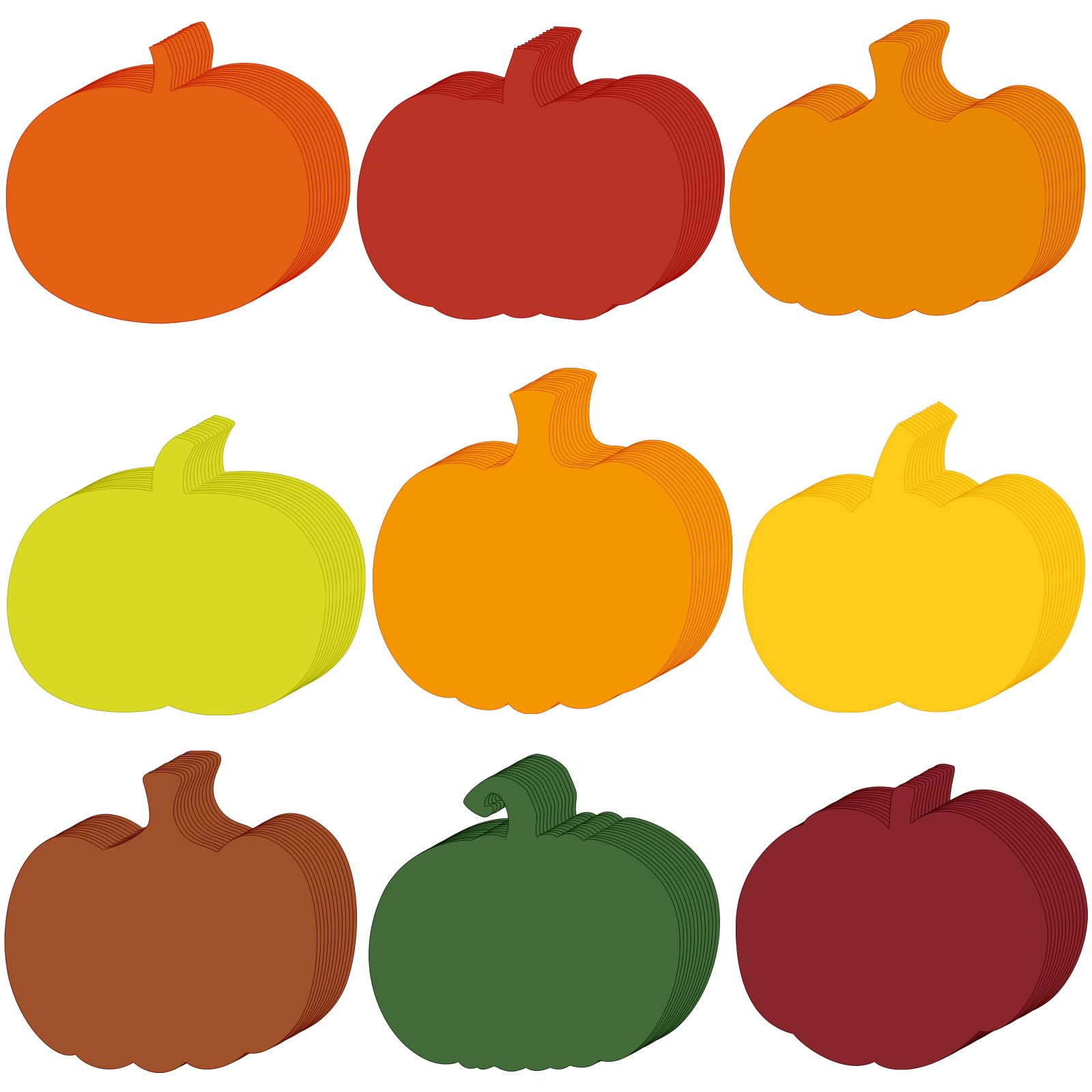 PerKoop 153 Pcs Fall Paper Cutouts for Bulletin Boards, Pumpkin