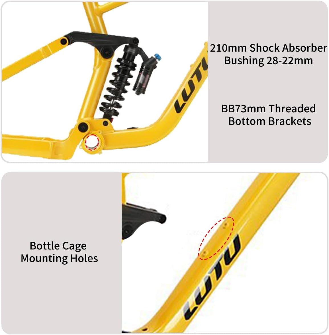 27.5/29er Full Suspension Boost Mountain Bike Frame Travel 130mm Aluminum Disc Brake Bikes Frame XC Soft Tail Enduro Frame Thru-Axle 148mm with Rear Shock Absorber(Green,L29)