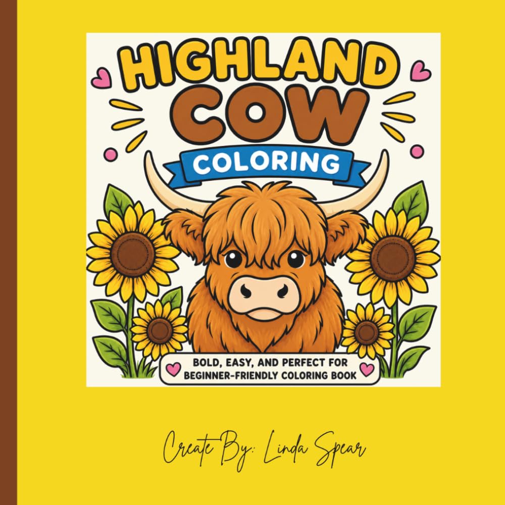 Highland Cow Coloring: A Fun and Relaxing Coloring Adventure with Adorable Highland Cows